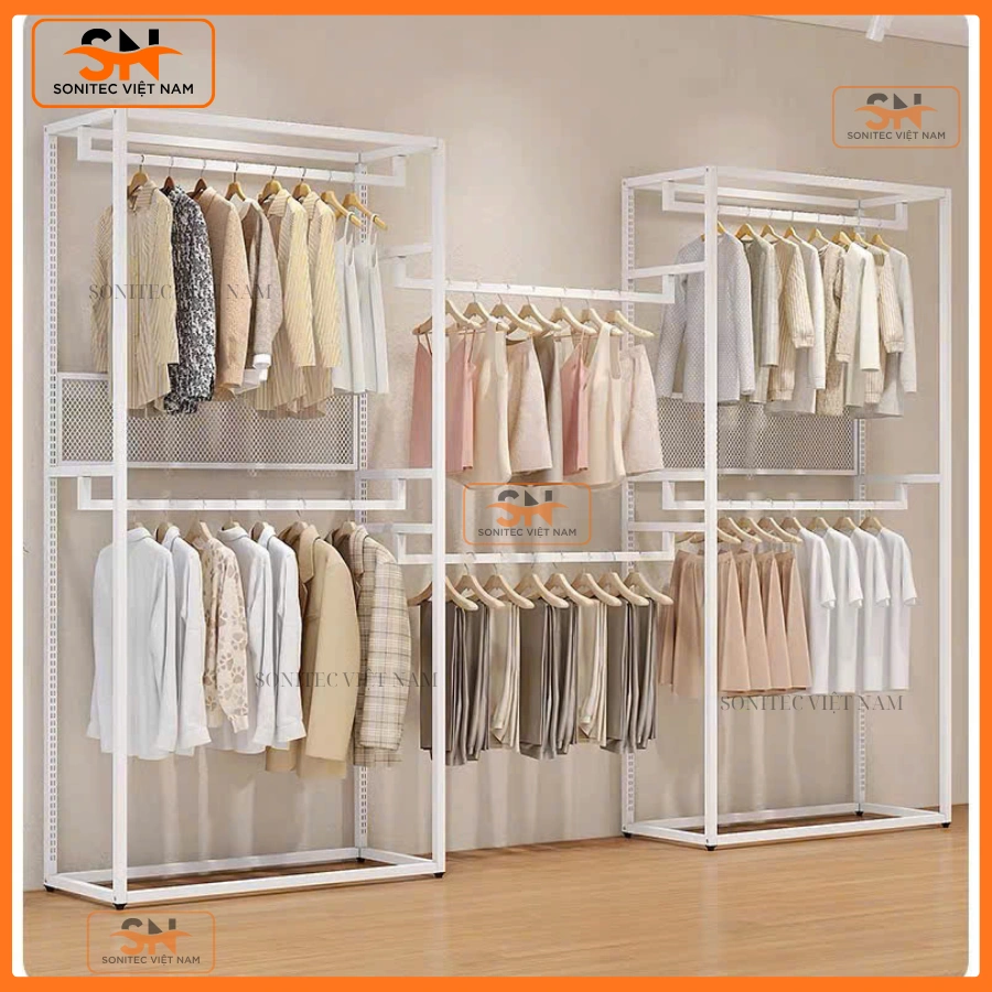 Kệ tủ quần áo trưng bày showroom đẹp