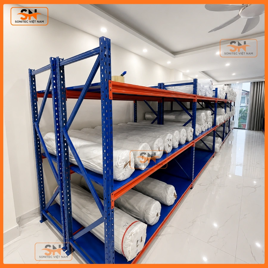 Kệ trung tải lưu trữ cuộn vải