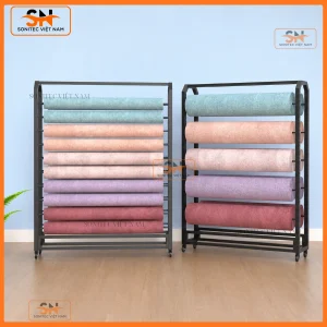 20+ mẫu kệ trưng cuộn vải giúp tối ưu diện tích cửa hàng