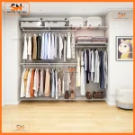 Bộ kệ thanh ray gắn tường treo quần áo chất lượng cao