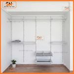 Bộ kệ thanh ray gắn tường treo quần áo chắc chắn
