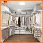 Bộ kệ thanh ray gắn tường treo quần áo linh hoạt