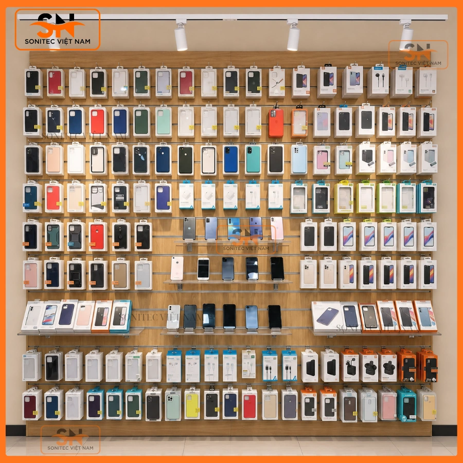 Các loại tấm Slatwall gỗ treo phụ kiện