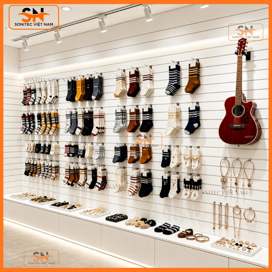Các loại tấm Slatwall nhựa cho cửa hàng