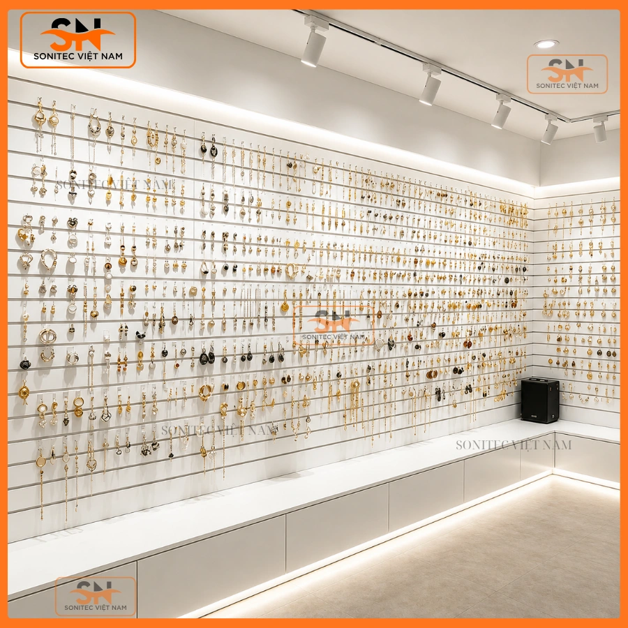 Các loại tấm Slatwall nhựa trưng trang sức