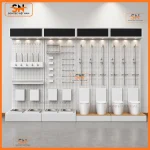 Kệ showroom vệ sinh trưng bày khoa học