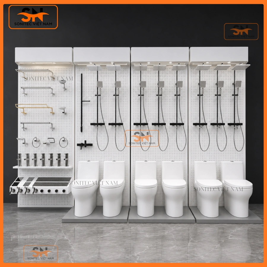 Kệ showroom vệ sinh bền bỉ
