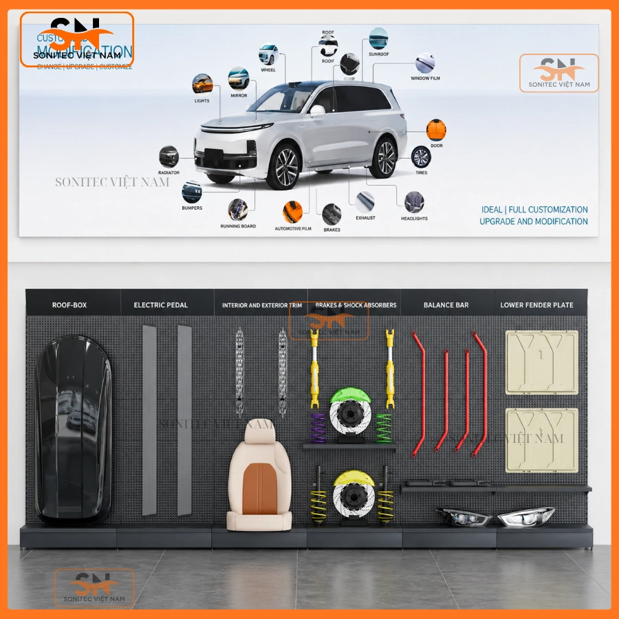 Giá kệ trưng bày cho showroom ô tô