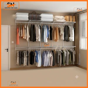 50+ mẫu tủ kệ thanh ray quần áo đẹp, hiện đại, siêu tiện lợi