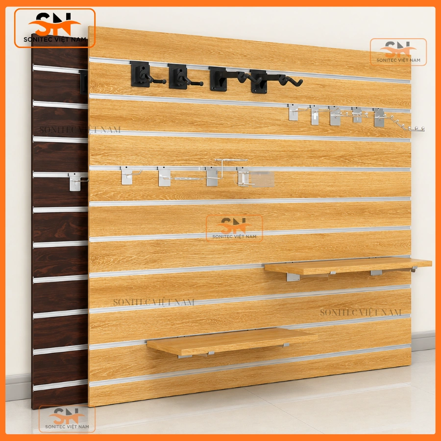 Tấm rãnh Slatwall trưng đồ thể thao chất lượng cao