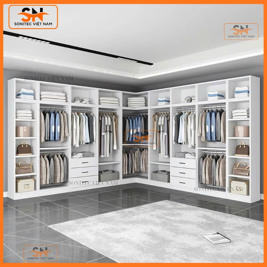 Tủ quần áo gia đình nhiều khoang chứa