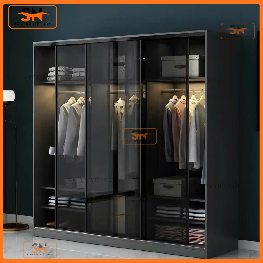 Tủ quần áo gia đình phong cách đơn giản