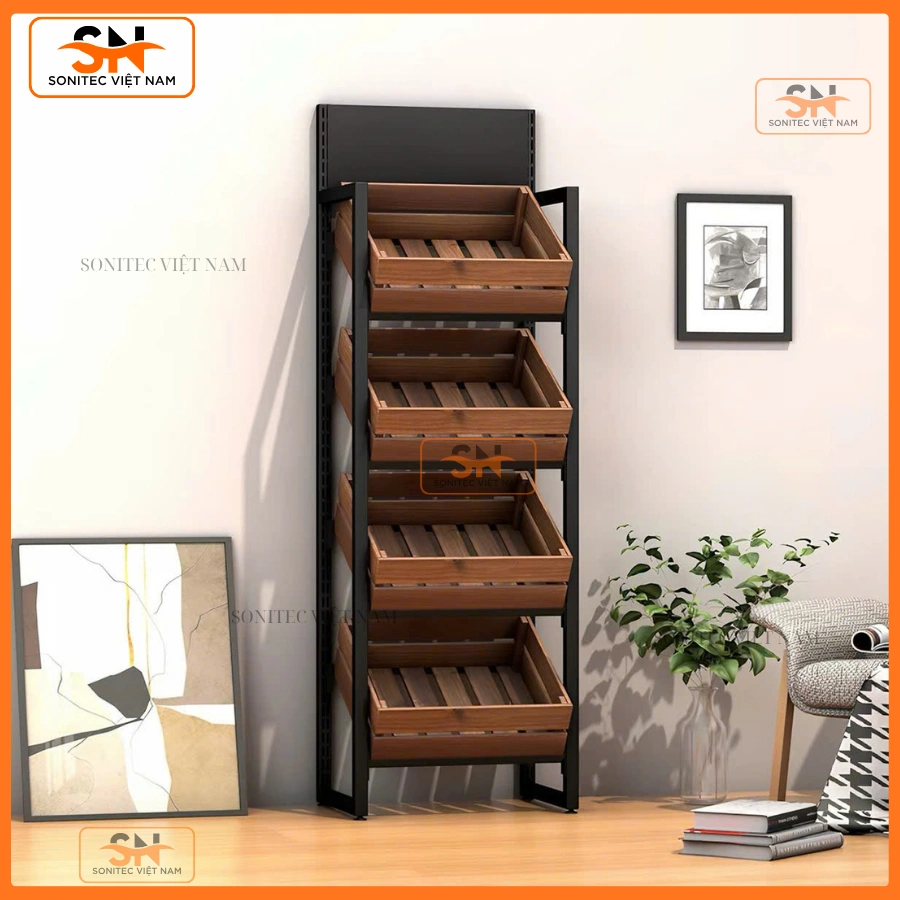 Kệ sắt đựng rau củ siêu thị đa năng
