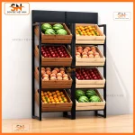 Kệ sắt đựng rau củ siêu thị thẩm mỹ
