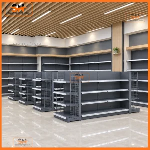 Tủ kệ thiết kế mở siêu thị mini có những loại nào? 8 Giải pháp tối ưu mặt bằng