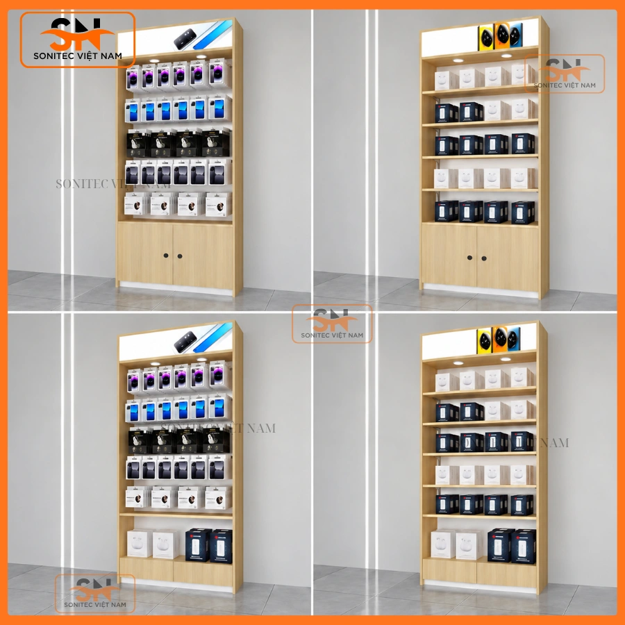 Kệ trưng bày camera đa mẫu mã