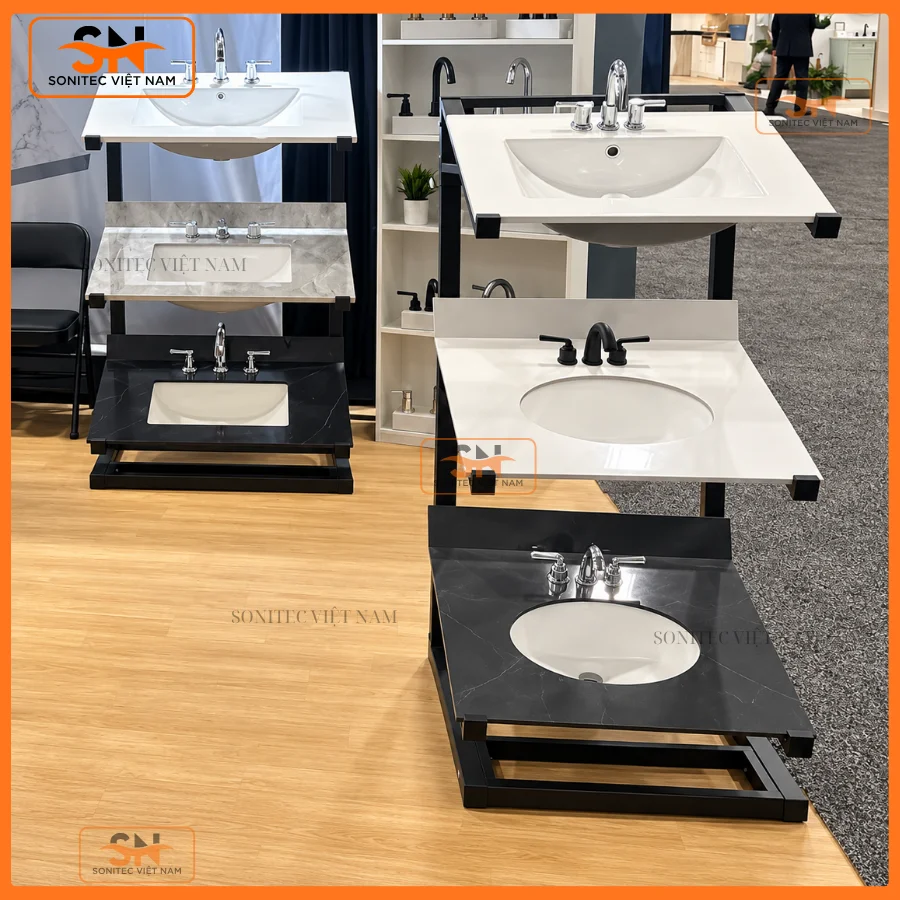 Giá kệ trưng bày Lavabo cho showroom