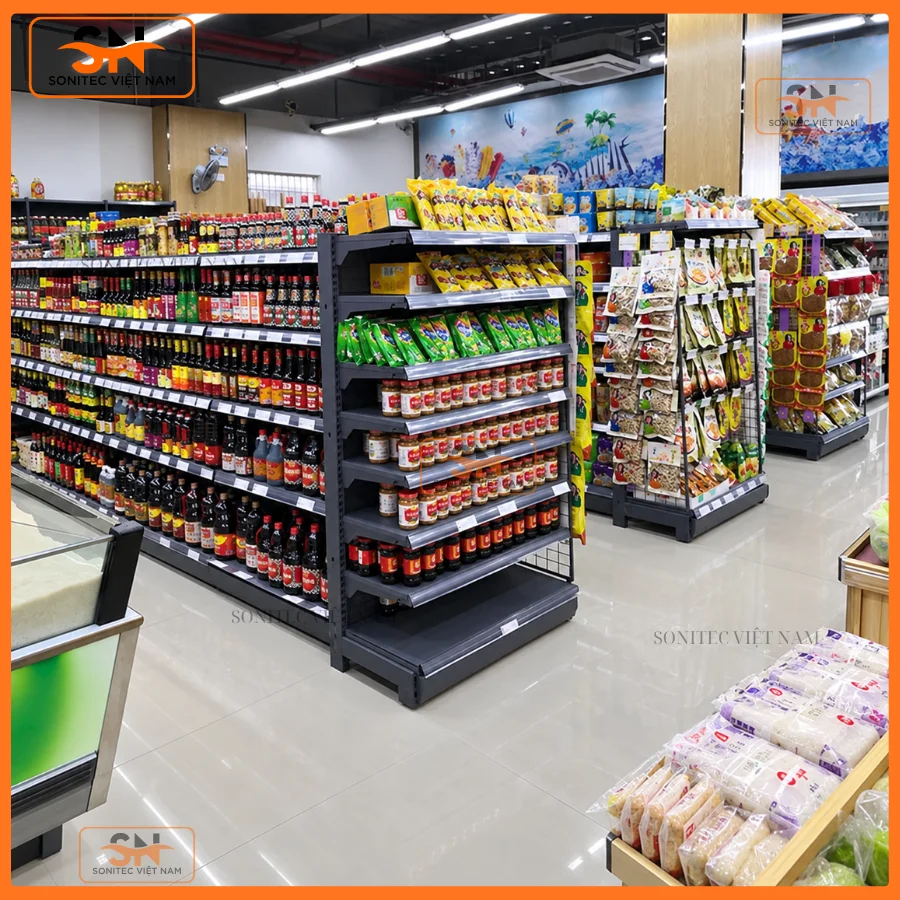 Lắp đặt kệ tạp hóa chịu tải tốt