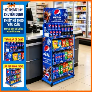 Giá kệ trưng bày Pepsi bền đẹp