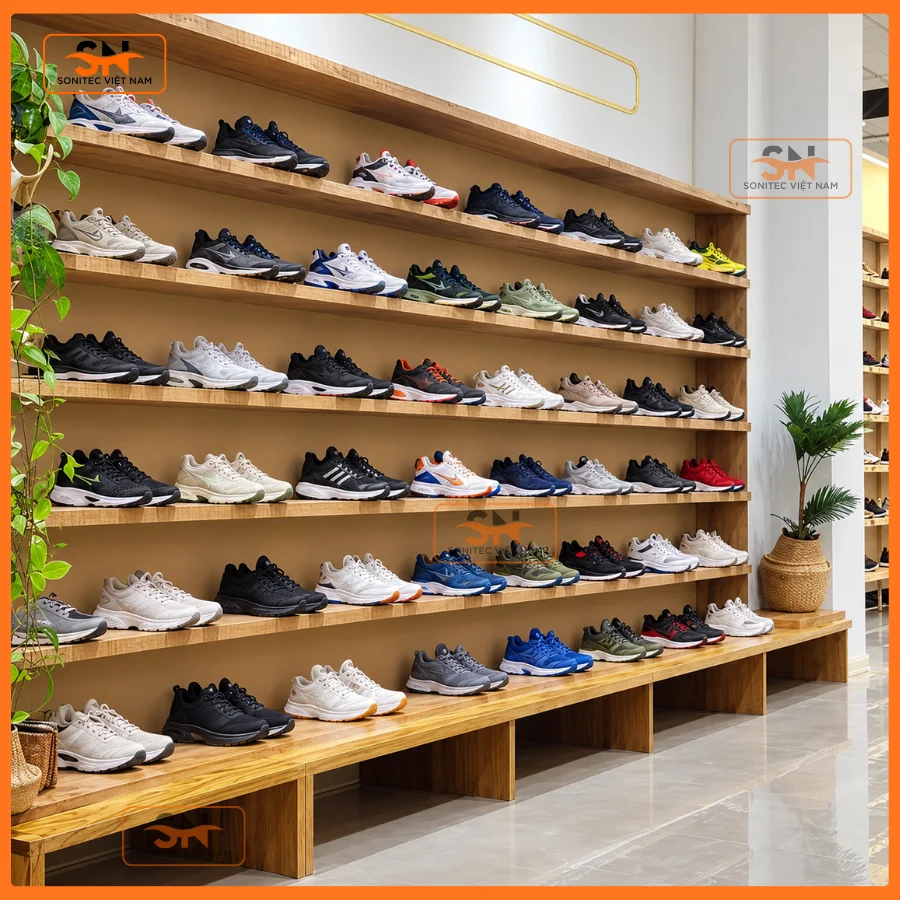 Khi nào shop nên chọn kệ giày thể thao bằng gỗ?