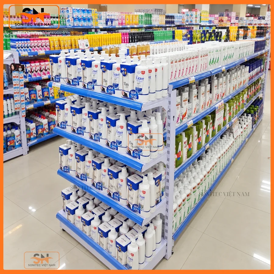 Lựa chọn dòng kệ siêu thị lưng lưới tối ưu ánh sáng và thông thoáng không gian