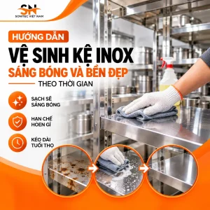 Hướng dẫn vệ sinh kệ inox sáng bóng và bền đẹp theo thời gian